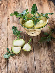 Fresh ripe Kohlrabi on the desk © denira