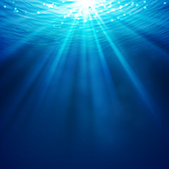 Vector -- abstract underwater background with sunlight