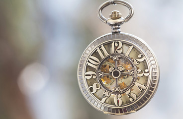 Close up on vintage pocket watch - Powered by Adobe