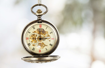 Close up on vintage pocket watch