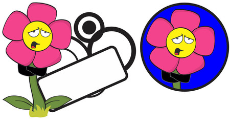 flower funny cartoon expression copyspace3