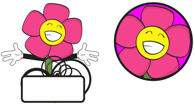 flower funny cartoon expression copyspace1