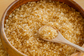 brown sugar on a wooden bowl