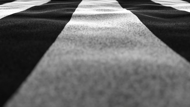 Black and White Flag, Textile Carpet Background, Movement Camera