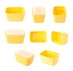 Plastic tableware food container isolated