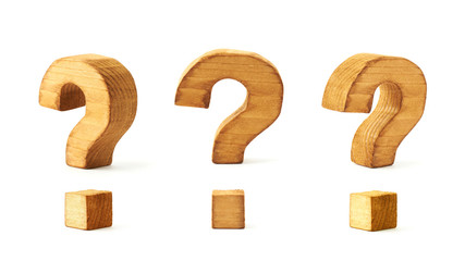 Set of three question marks isolated