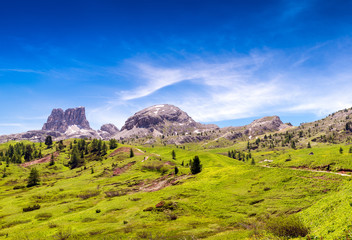 Fototapeta na wymiar Stunning peaks of Dolomites, Italy