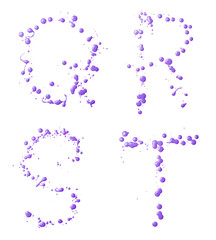 Letters made with the drops of paint