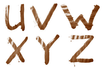 Oil paint hand drawn letter set