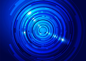 Abstract Technology Circles Blue Background