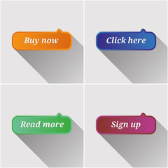 Flat web buttons set
