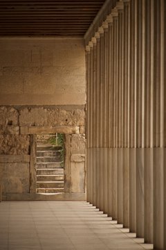 Stone steps beside Stoa of Attalos colonnade