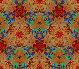 Seamless pattern consisting of color abstract elements