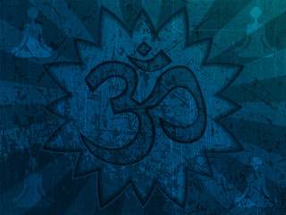illustration: Om symbol, texture stone