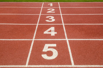 Start or finish position on running track