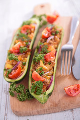 baked zucchini on board