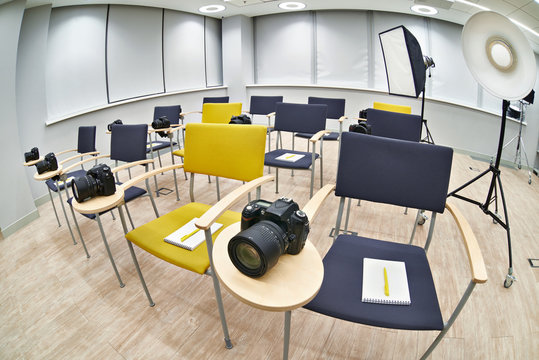 Training class in photography school