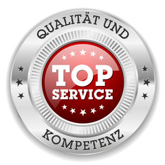 Roter Top Service Siegel Mit Silber Rand