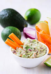 Healthy homemade guacamole, avocado  dip