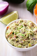Healthy homemade guacamole, avocado  dip