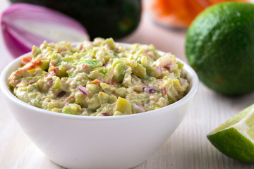 Healthy homemade guacamole, avocado  dip