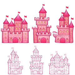 Vector illustration of Cartoon fairy tale castle