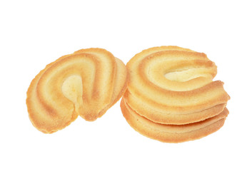 butter cookies,homemade biscuits, isolated