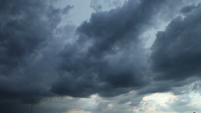 Dramatic storm clouds in timelapse