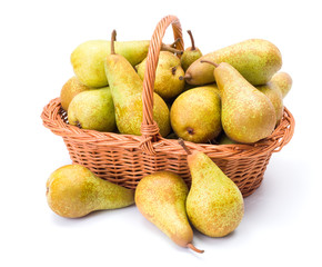 Pears in basket