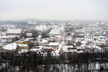 Vilnius Winter Panorama From Gediminas Castle Tower
