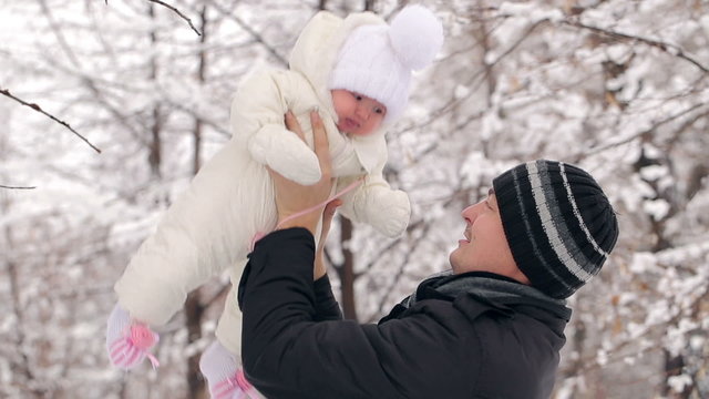 Father With Child in Winter