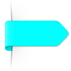 Langer lichtblauer Sticker Pfeil mit Schatten und Textfreiraum