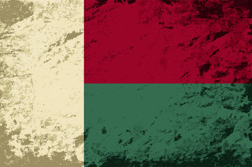 Madagascar flag. Grunge background. Vector illustration