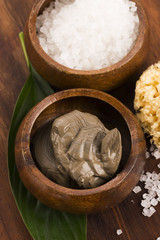 Dead Sea mud and salt in a bowl