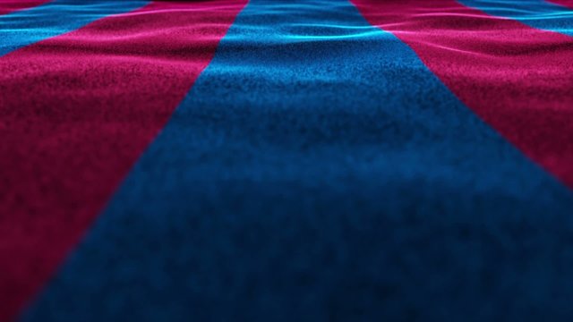 Red and Blue Flag, Textile Carpet Background, Movement Camera
