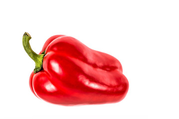 studio picture of a single red bell pepper