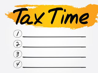 Tax Time Blank List, vector concept background