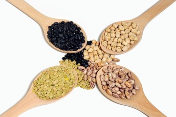 various types of legumes lentil beans Peas fagioini