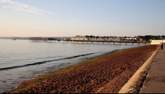 Paignton beach and seafront Torbay Devon England UK
