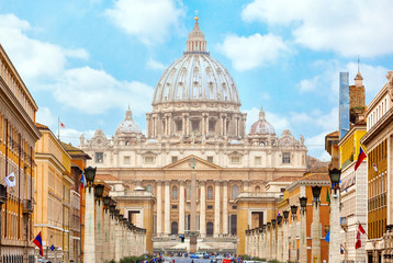 View at St. Peter's cathedral in Rome, Italy