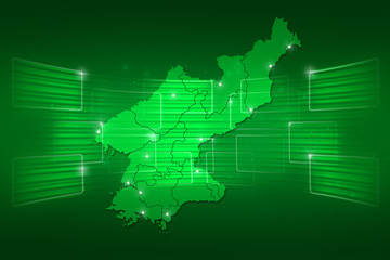 North Korea Map World map News Communication green