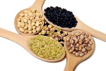 various types of legumes lentil beans Peas fagioini