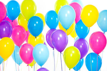 Bright bunch of colorful balloons background
