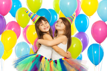Two little girls at birthday party