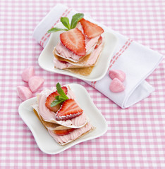 Strawberry millefeuille dessert