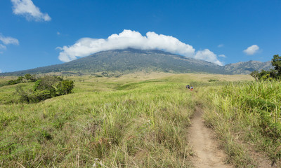 Mountain Rinjani landscape, Volcano in Lombok, Indonesia