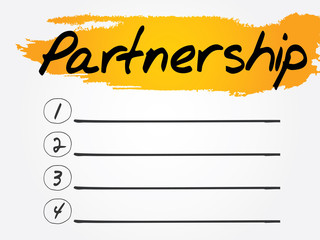Partnership Blank List, vector concept background