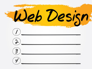 Obraz premium Web Design Blank List, vector concept background