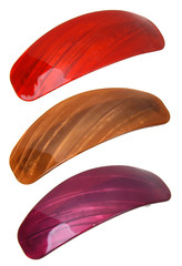 set of hair slides isolated on white background