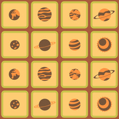 seamless background with planets of the solar system